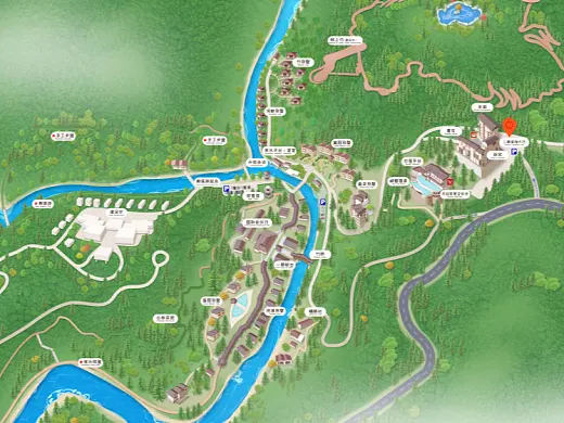 金川结合景区手绘地图智慧导览和720全景技术，可以让景区更加“动”起来，为游客提供更加身临其境的导览体验。
